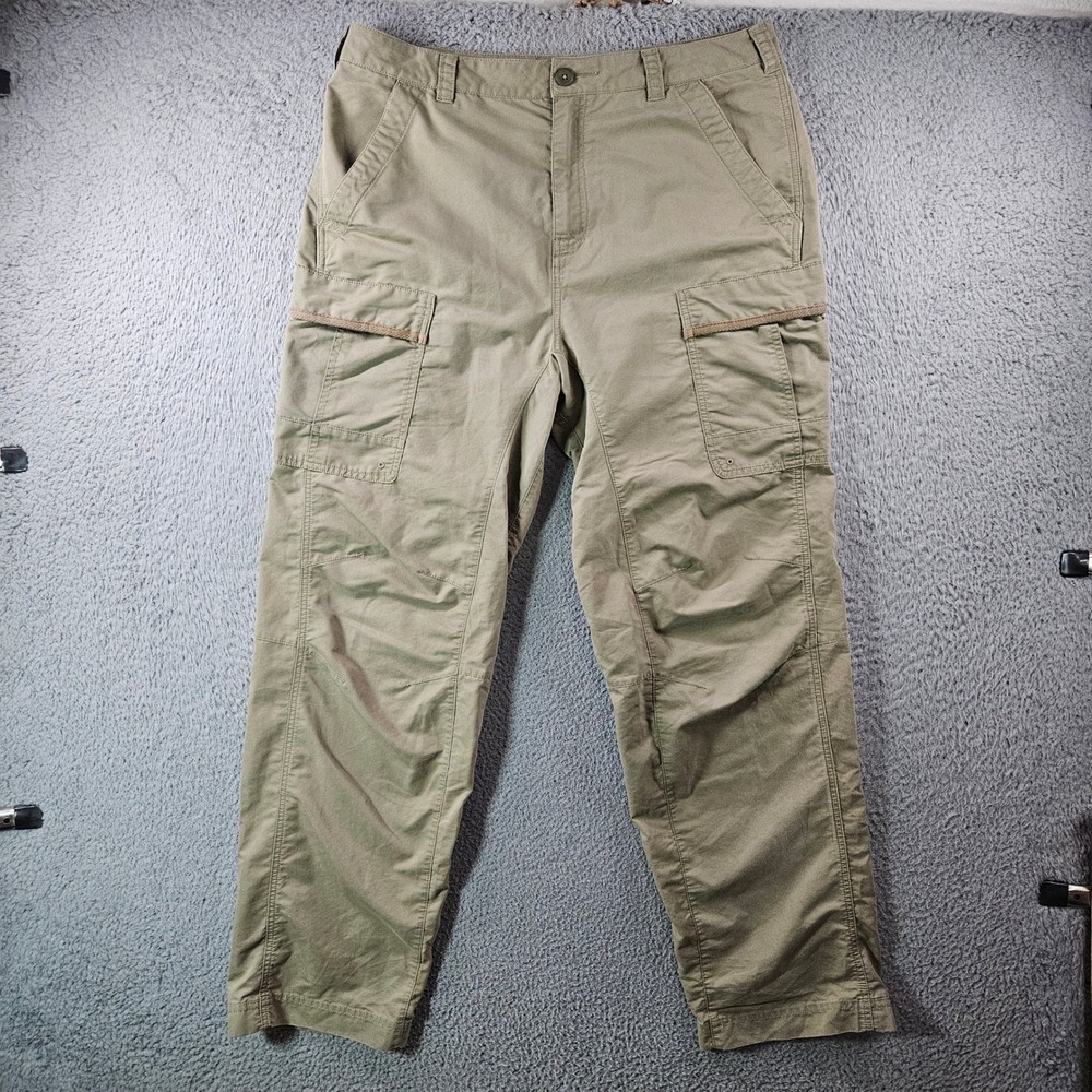 REI Mens Cargo Pants Khaki Size 32x32 Organic Cotton‎ Polyester Blend